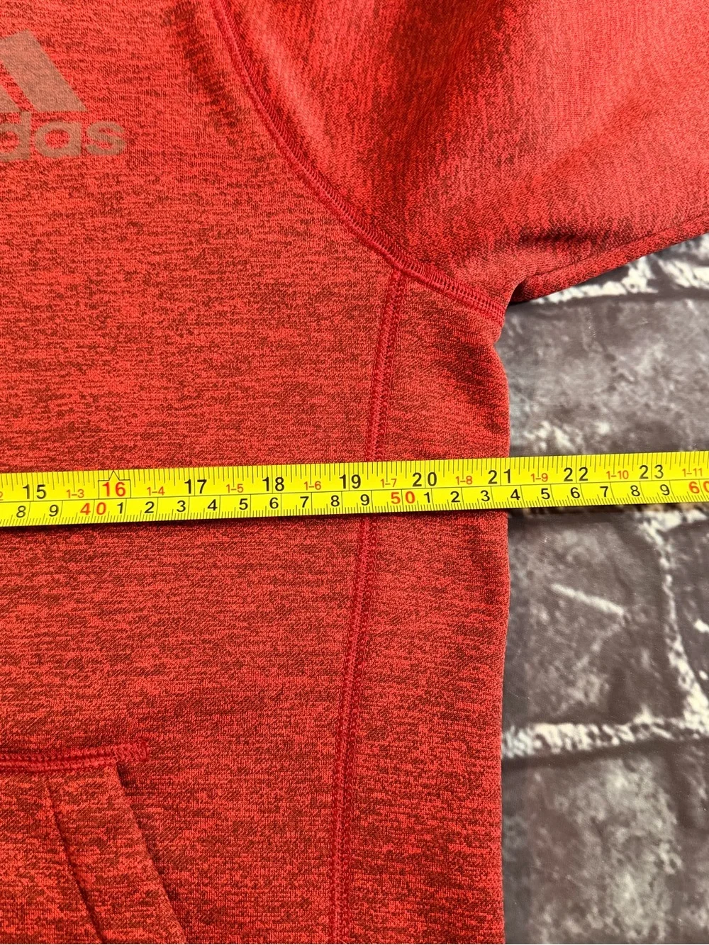 adidas Men's Red Hooded Sweatshirt Pullover